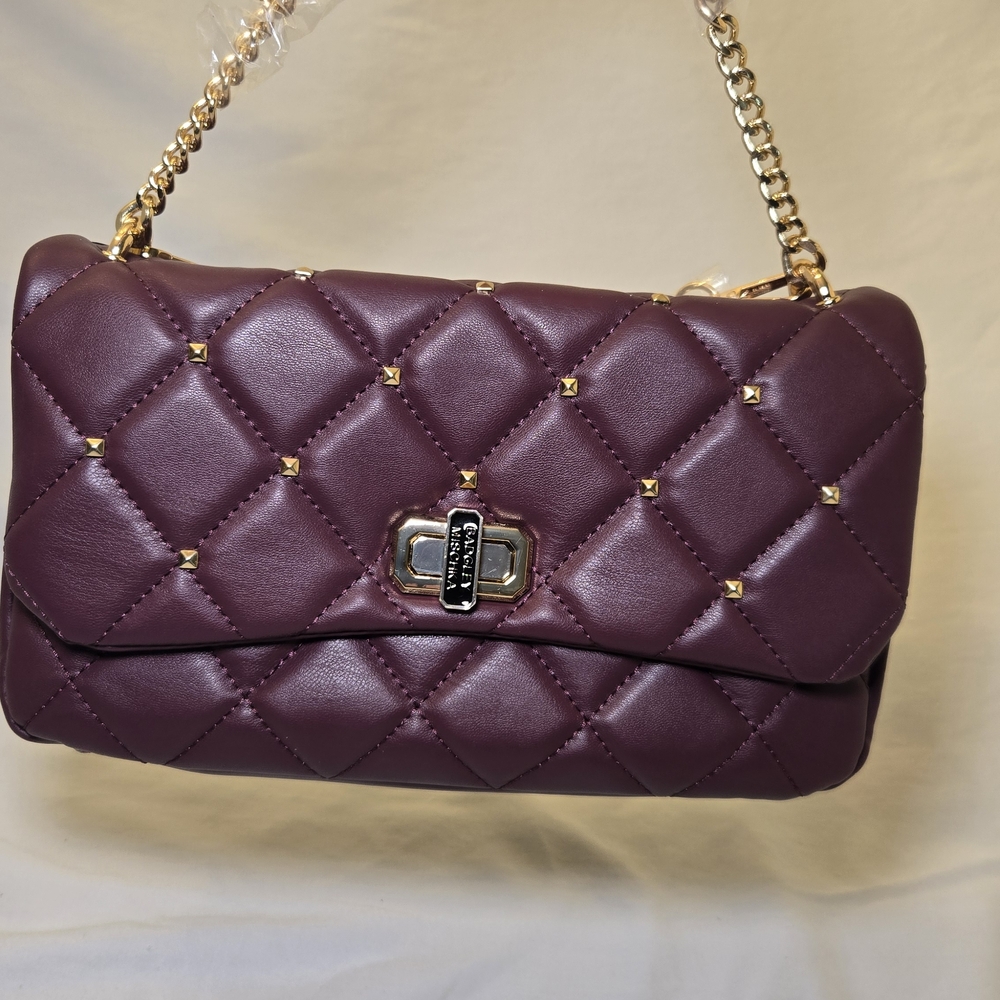 Badgley Mischka Quilted Shoulder Bag with Gold Chain